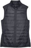 Am image of a Custom Core 365 Ladies' Prevail Packable Puffer Vest in Carbon!