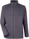 Am image of a Custom Core 365 Men's Techno Lite Three Layer Knit Tech Shell in Carbon Heather!