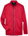 Am image of a Custom Core 365 Men's Techno Lite Three Layer Knit Tech Shell in Classic Red!