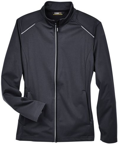 Am image of a Custom Core 365 Ladies' Techno Lite Three Layer Knit Tech Shell in Black!
