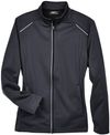 Am image of a Custom Core 365 Ladies' Techno Lite Three Layer Knit Tech Shell in Black!