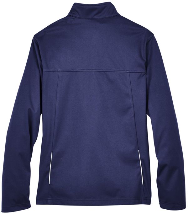 Am image of a Custom Core 365 Ladies' Techno Lite Three Layer Knit Tech Shell in Classic Navy!