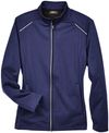 Am image of a Custom Core 365 Ladies' Techno Lite Three Layer Knit Tech Shell in Classic Navy!