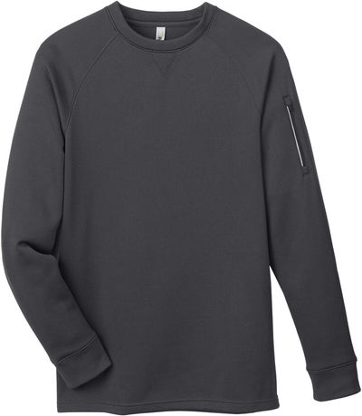 Am image of a Custom Core 365 Unisex Fusion ChromaSoft™ Fleece Crew Pullover in CARBON!