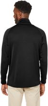 Am image of a Custom Core 365 Unisex Fusion ChromaSoft™ Fleece Quarter Zip in BLACK!