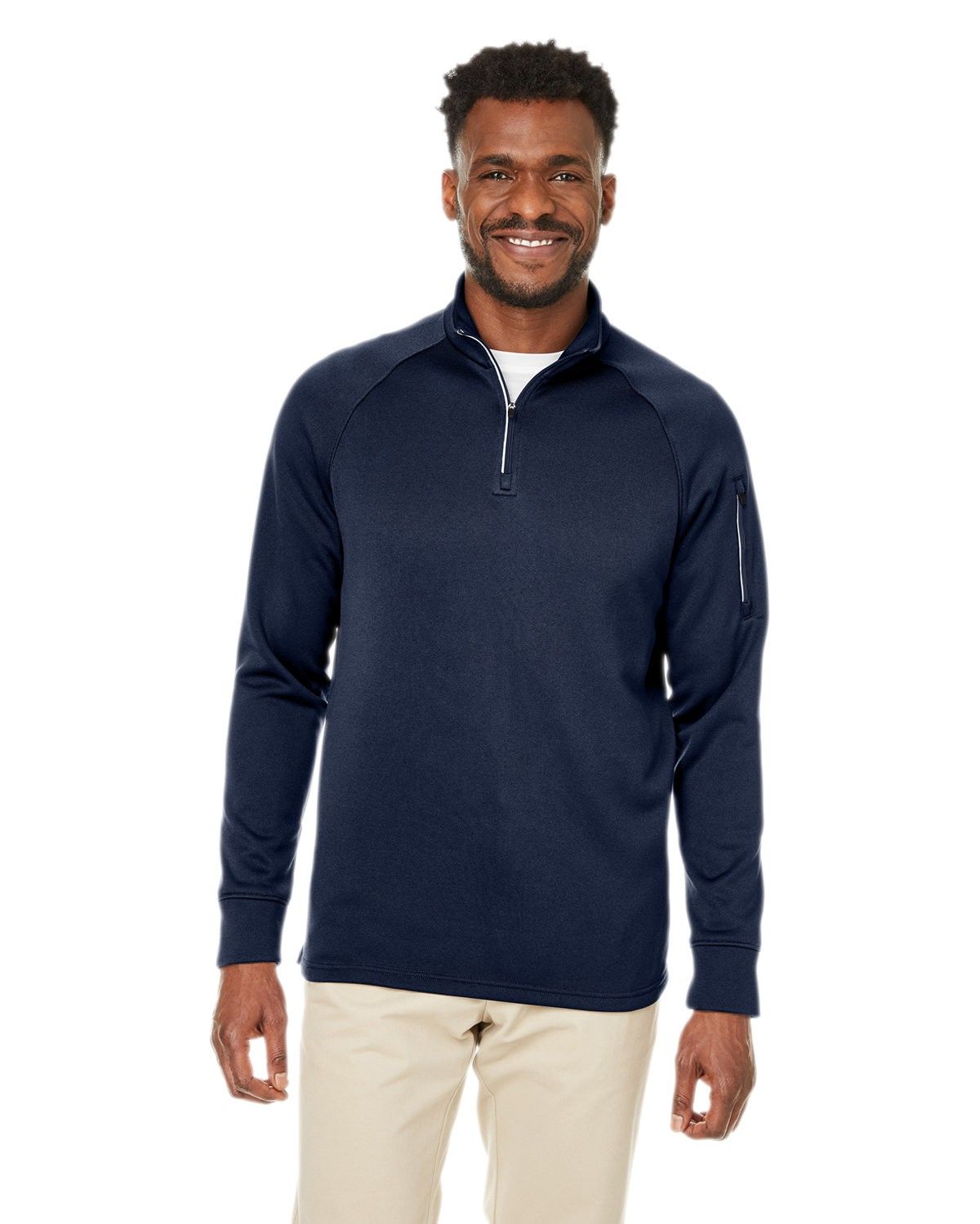 Core 365 Unisex Fusion ChromaSoft™ Fleece Quarter Zip in CLASSIC NAVY
