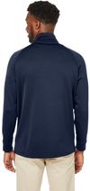 Am image of a Custom Core 365 Unisex Fusion ChromaSoft™ Fleece Quarter Zip in CLASSIC NAVY!