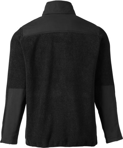 Am image of a Custom Core365 Men's Journey Summit Hybrid Full Zip in BLACK/ BLACK!