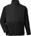 Am image of a Custom Core365 Men's Journey Summit Hybrid Full Zip in BLACK/ BLACK!