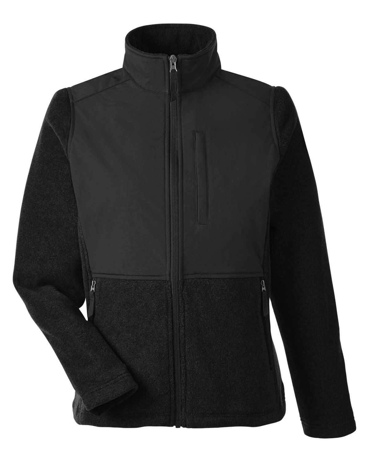 Core365 Ladies' Journey Summit Hybrid Full Zip in BLACK/ BLACK