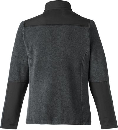 Am image of a Custom Core365 Ladies' Journey Summit Hybrid Full Zip in HTH CHRCOAL/ BLK!