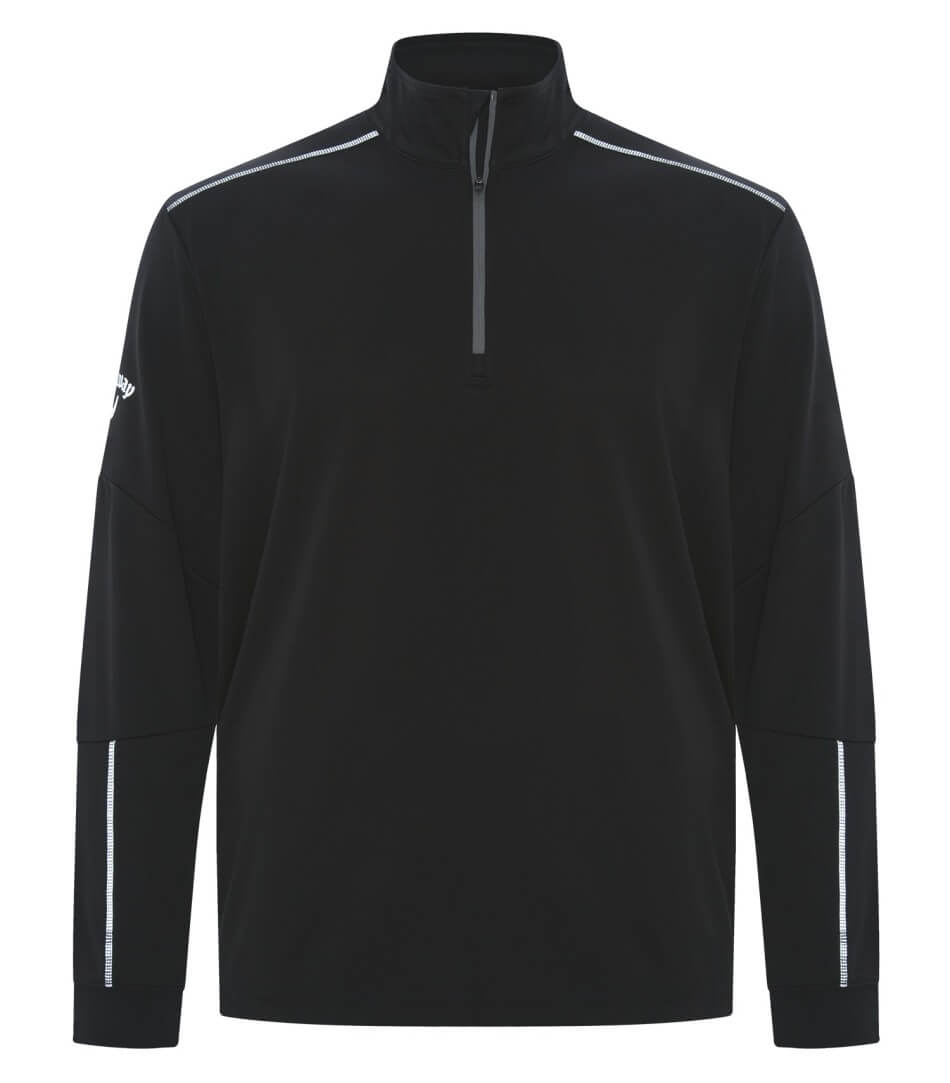 Callaway Quarter Zip Water Repellent Pullover in Black