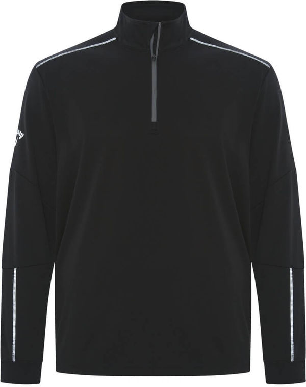 Am image of a Custom Callaway Quarter Zip Water Repellent Pullover in Black!