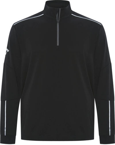 Am image of a Custom Callaway Quarter Zip Water Repellent Pullover in Black!