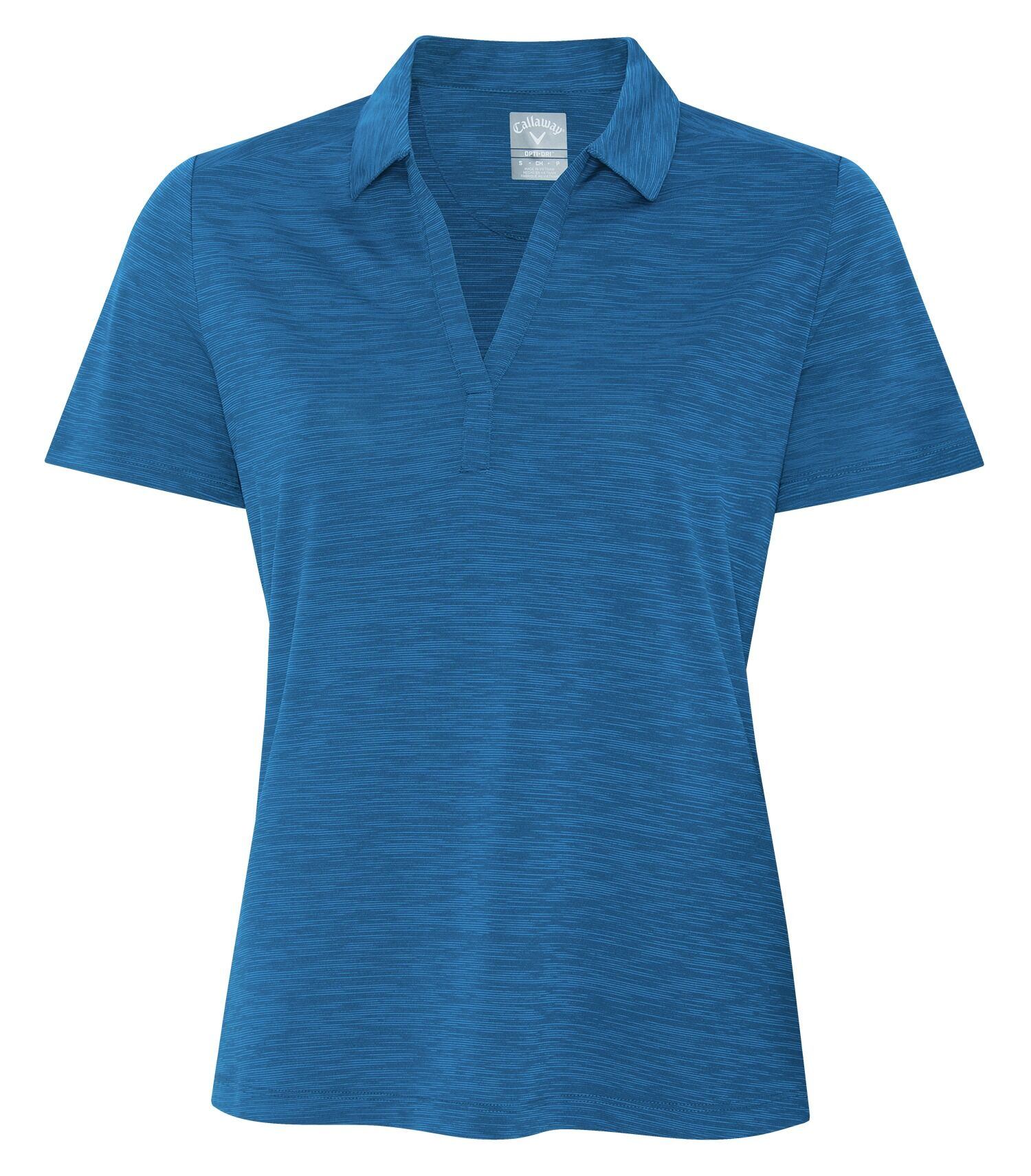 CALLAWAY BROKEN STRIPE TEXTURE LADIES' POLO. in Blueberry Pancake
