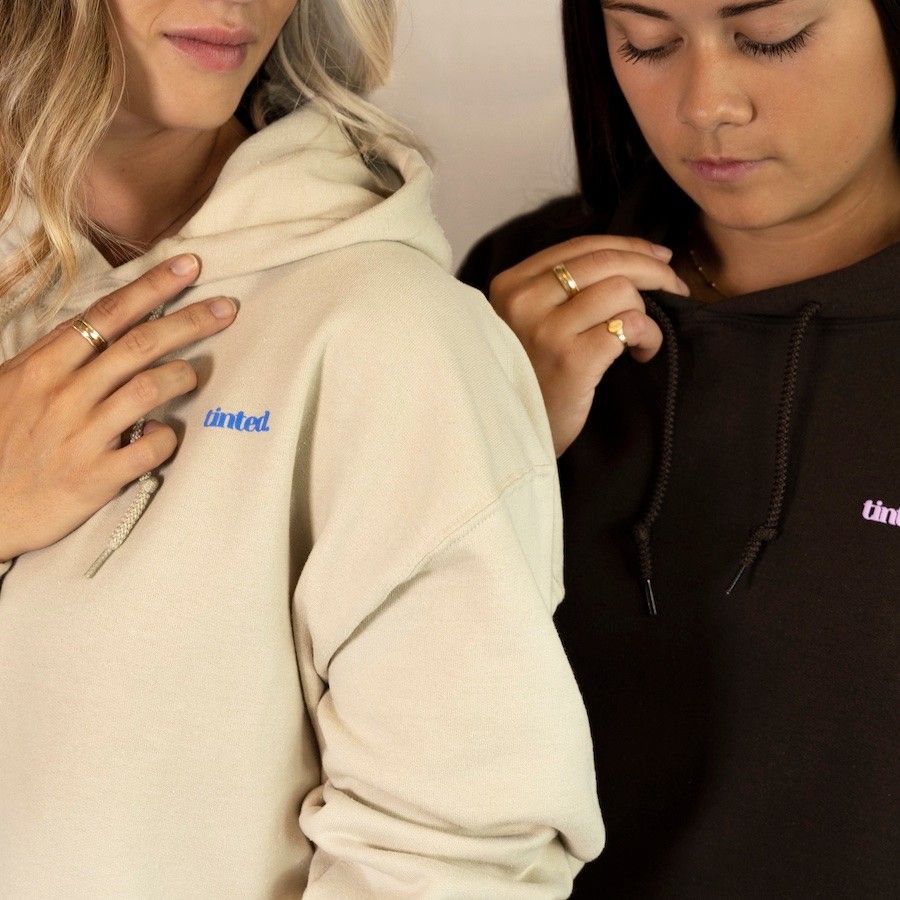 Branded hoodies featuring bold screen-printed designs created for an independent clothing label.