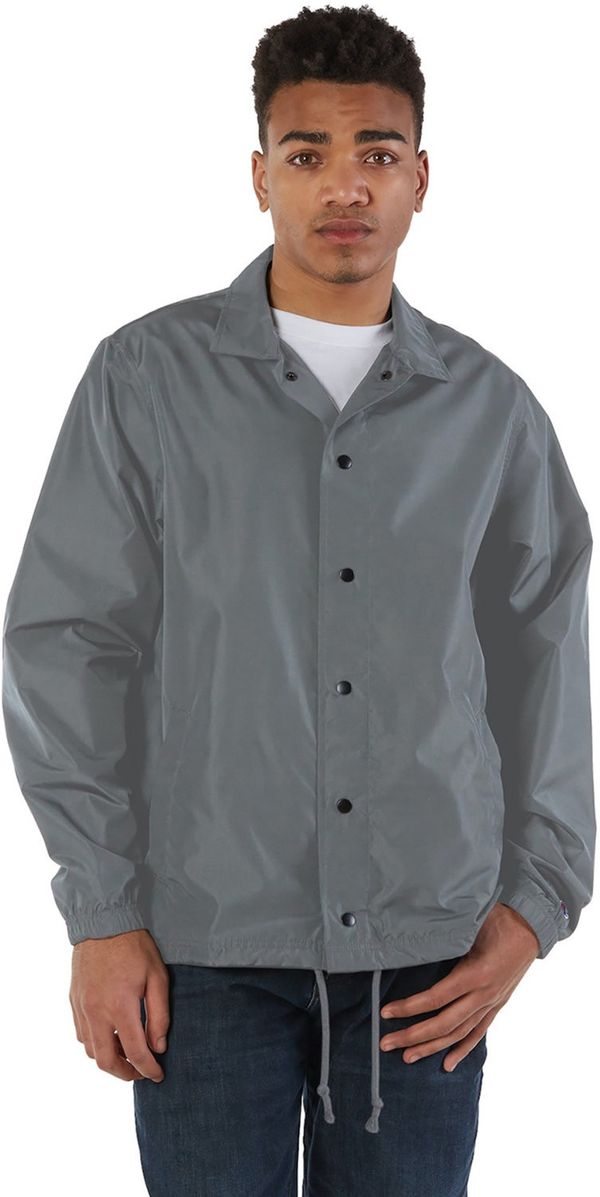 Am image of a Custom Champion Men's Coach's Jacket in Graphite!