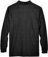 Am image of a Custom Devon & Jones Men's Pima Piqué Long Sleeve Polo in Black!