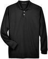 Am image of a Custom Devon & Jones Men's Pima Piqué Long Sleeve Polo in Black!