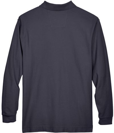 Am image of a Custom Devon & Jones Men's Pima Piqué Long Sleeve Polo in Navy!