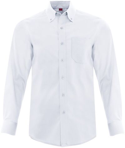 Am image of a Custom Coal Harbour Everyday Long Sleeve Woven Shirt in True White!