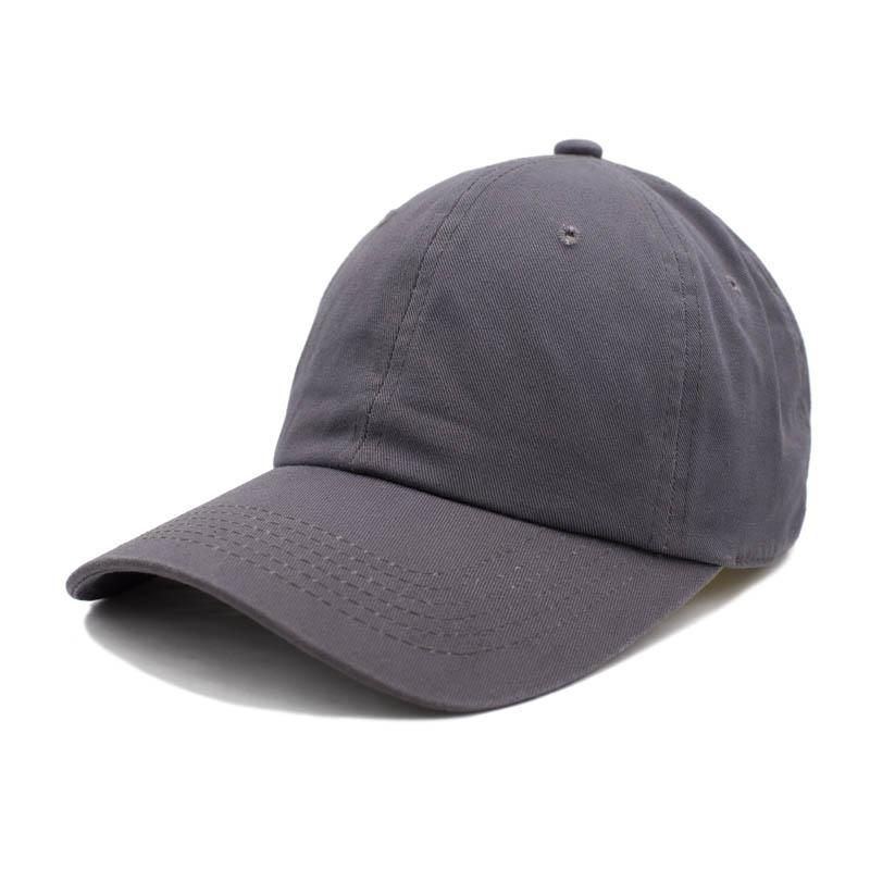 Nissi Washed Cotton Dad Cap in Dark Grey