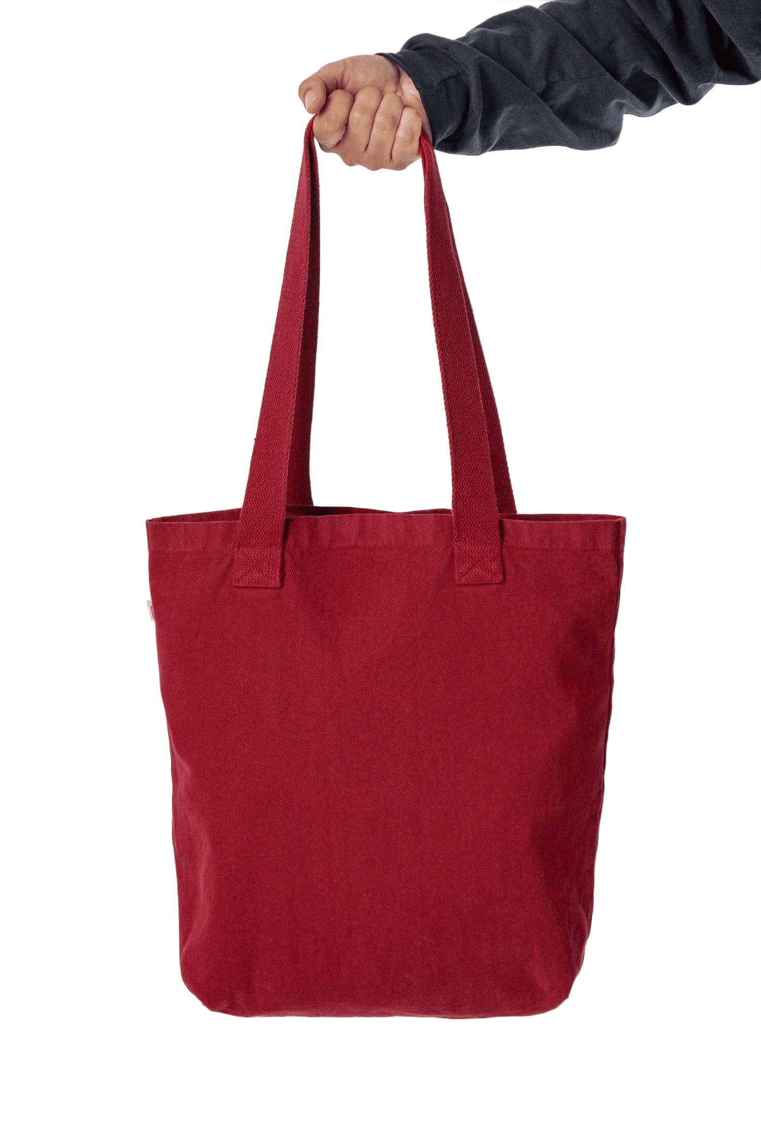 LA Apparel Bull Denim Tote Bag 13oz in Dark Red