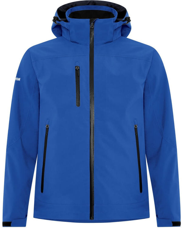 Am image of a Custom Dryframe Tri Tech Waterproof Hard Shell Jacket in Regatta Blue!