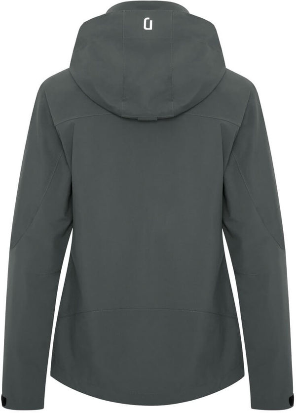 Am image of a Custom Dryframe Tri Tech Hard Shell Ladies Jacket in Asphalt!