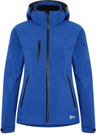 Am image of a Custom Dryframe Tri Tech Hard Shell Ladies Jacket in Regatta Blue!