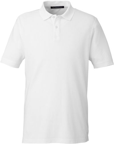 Am image of a Custom Devon & Jones Mens New Classics Performance Polo in White!