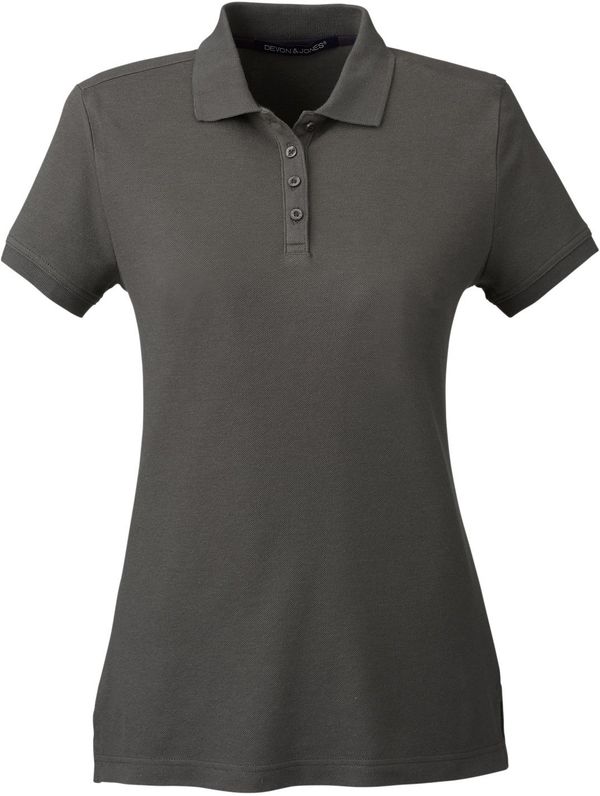 Am image of a Custom Devon and Jones Ladies New Classics Performance Polo in Graphite!