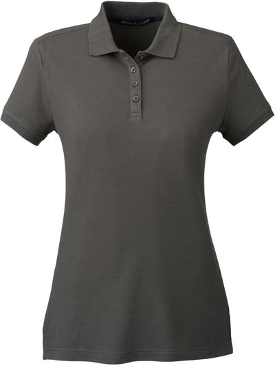 Am image of a Custom Devon and Jones Ladies New Classics Performance Polo in Graphite!