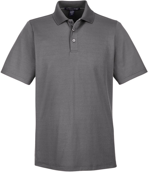 Am image of a Custom Devon & Jones CrownLux Performance™ Men's Plaited Polo in Graphite!