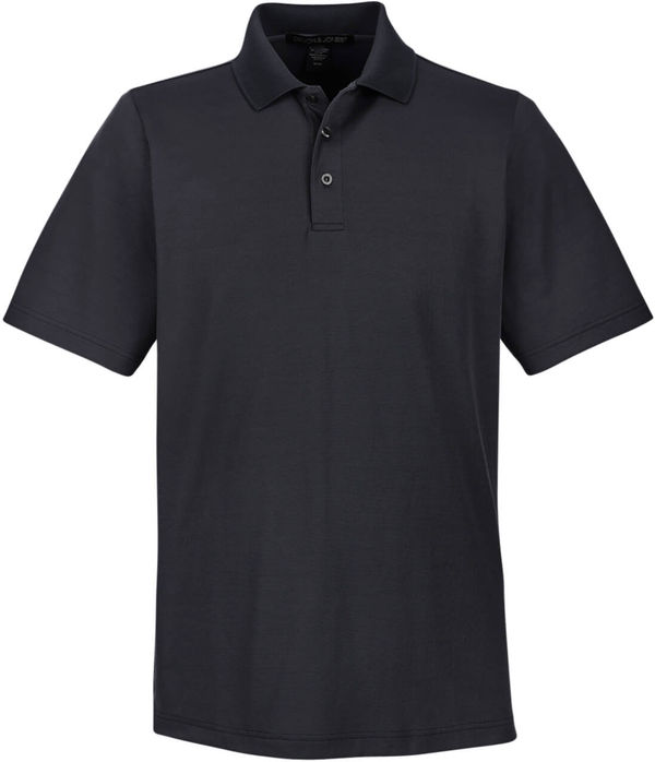 Am image of a Custom Devon & Jones CrownLux Performance™ Men's Plaited Polo in Black!