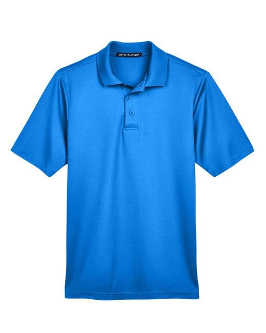 Devon & Jones CrownLux Performance™ Men's Plaited Polo in French Blue