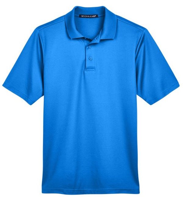 Am image of a Custom Devon & Jones CrownLux Performance™ Men's Plaited Polo in French Blue!