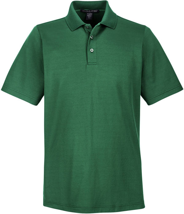 Am image of a Custom Devon & Jones CrownLux Performance™ Men's Plaited Polo in Forest!