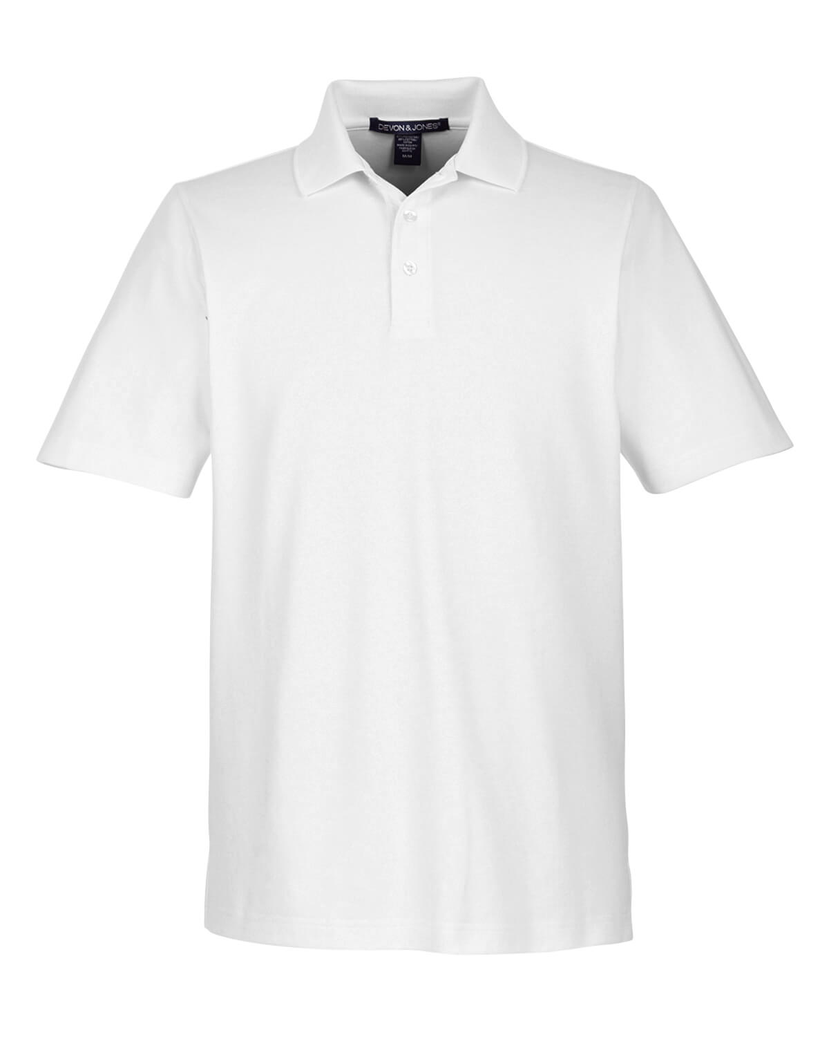 Devon & Jones CrownLux Performance™ Men's Plaited Polo in White