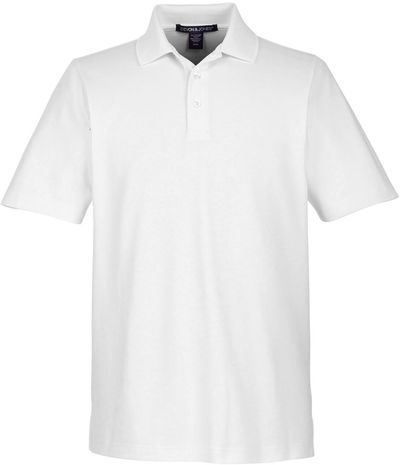 Am image of a Custom Devon & Jones CrownLux Performance™ Men's Plaited Polo in White!