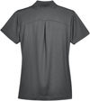 Am image of a Custom Devon and Jones CrownLux Performance Ladies Plaited Polo in Graphite!