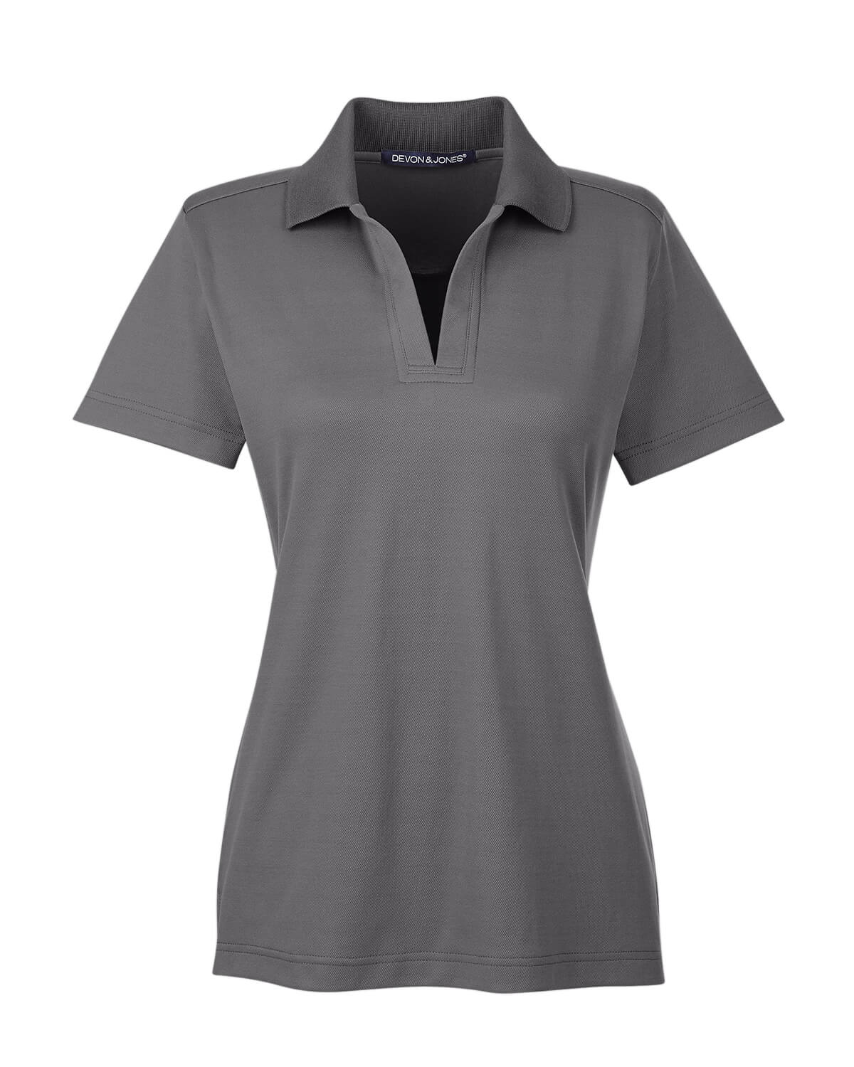 Devon and Jones CrownLux Performance Ladies Plaited Polo in Graphite