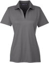 Am image of a Custom Devon and Jones CrownLux Performance Ladies Plaited Polo in Graphite!