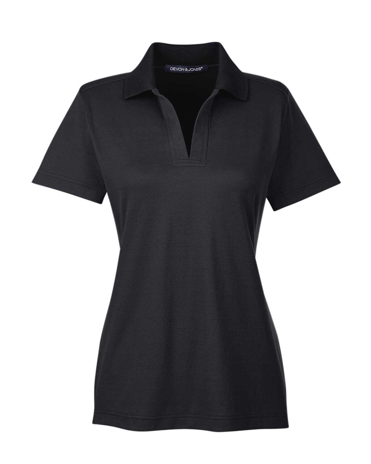 Devon and Jones CrownLux Performance Ladies Plaited Polo in Black