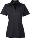 Am image of a Custom Devon and Jones CrownLux Performance Ladies Plaited Polo in Black!