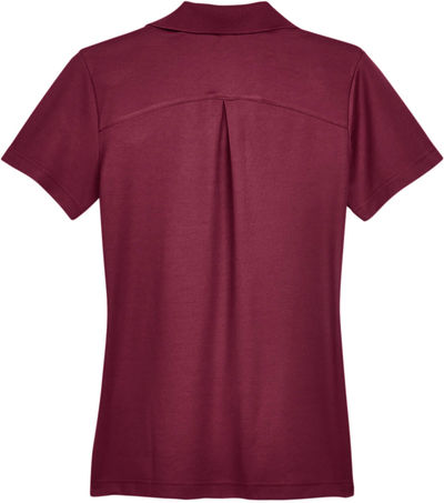 Am image of a Custom Devon and Jones CrownLux Performance Ladies Plaited Polo in Burgundy!