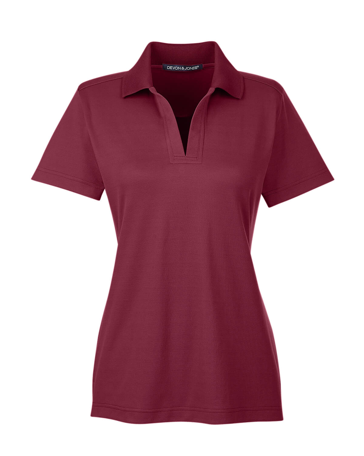 Devon and Jones CrownLux Performance Ladies Plaited Polo in Burgundy
