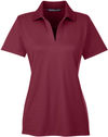 Am image of a Custom Devon and Jones CrownLux Performance Ladies Plaited Polo in Burgundy!