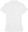Am image of a Custom Devon and Jones CrownLux Performance Ladies Plaited Polo in White!