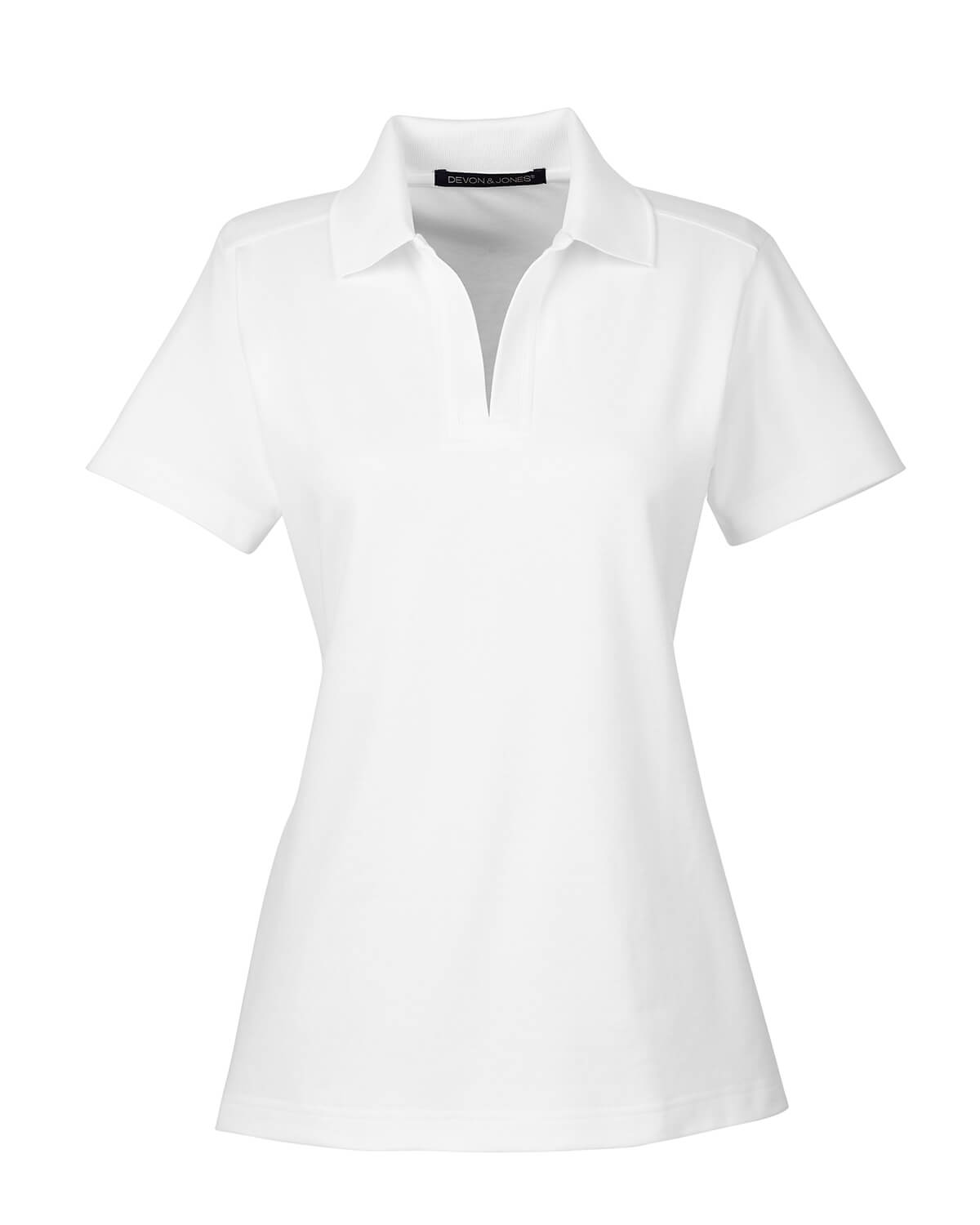 Devon and Jones CrownLux Performance Ladies Plaited Polo in White